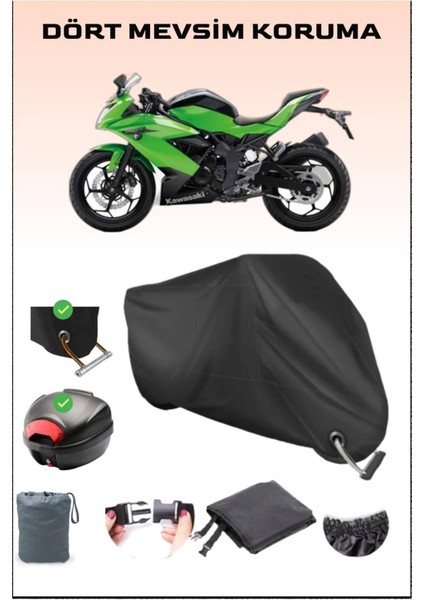 Kawasaki Ninja 250Sl Için Arka Çanta Ve Kilit Uyumlu Siyah Motosiklet Branda, Güvenli