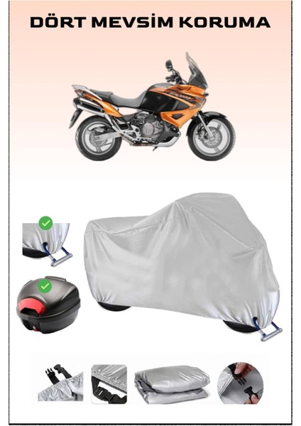 Honda Xl 1000V Varadero Için Arka Çanta Ve Kilit Uyumlu Gri Motosiklet Branda, Güvenli