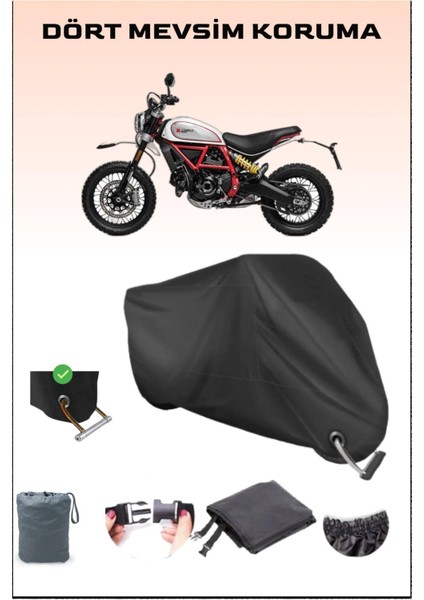 Ducati Scrambler Desert Sled Için Kilit Uyumlu Siyah Motosiklet Branda, Güvenli, Su Geçirmez