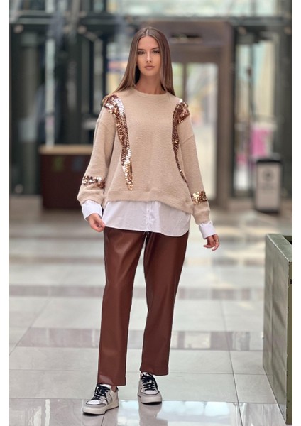 Missemramiss 4653 Pullu Gömlek Garni Angora Tunik