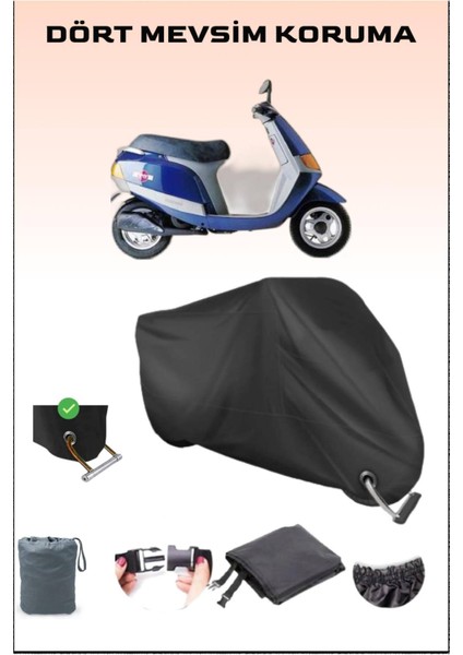 Piaggio Sfera 80 Için Kilit Uyumlu Siyah Motosiklet Branda, Güvenli, Su Geçirmez