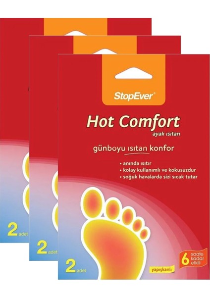Hot Comfort Ayak Isıtan 2'Li Paket X3