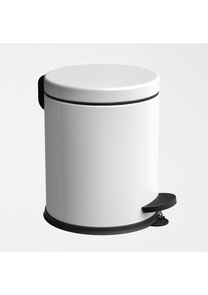 Tekno Trust Beyaz 5 Litre 2'li Banyo Seti Pedallı Çöp Kovası Wc Klozet Tuvalet Fırça Seti Banyo Çöp Kovası