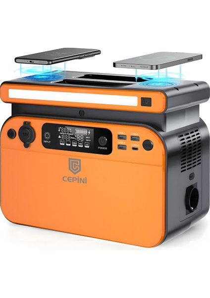 GT500 500W Taşınabilir Güç İstasyonu Powerbank 518WH Lifepo4 Pil Çift Kablosuz Şarj 60W Pd Hızlı Şarj