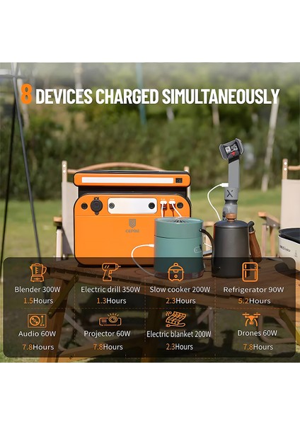 GT500 500W Taşınabilir Güç İstasyonu Powerbank 518WH Lifepo4 Pil Çift Kablosuz Şarj 60W Pd Hızlı Şarj