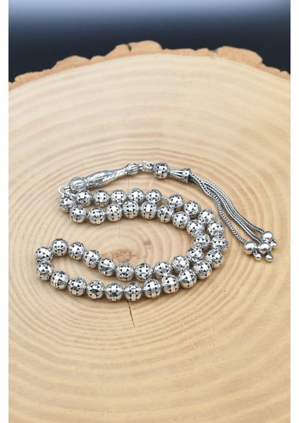 Erkek 925 Ayar Gümüş Kalem Işçilikli Tesbih Küçük Boy -28 Gr- 901349