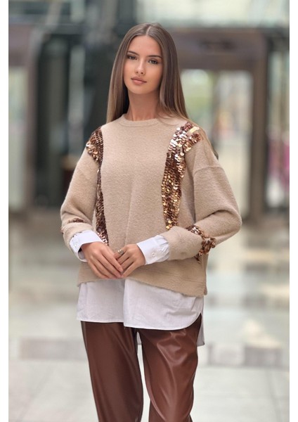Missemramiss 4653 Pullu Gömlek Garni Angora Tunik