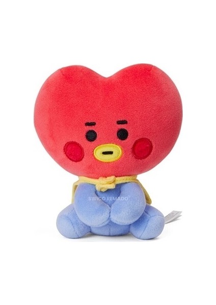 BT21 Tata Oturan Bebek Sevimli Karikatür Peluş Oyuncak - Kırmızı (Yurt Dışından)