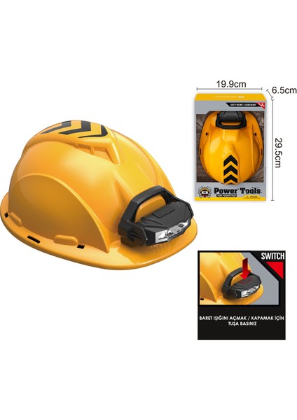 Oyuncak Işıklı Baret Kafa Lambalı Koruyucu Kask
