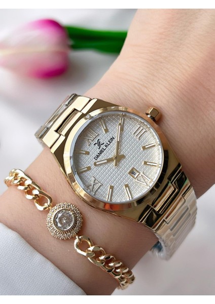 Çelik Kordon 30 mt Suya Dayanıklı Kadın Kol Saati+Bileklik BFG.10734.X4