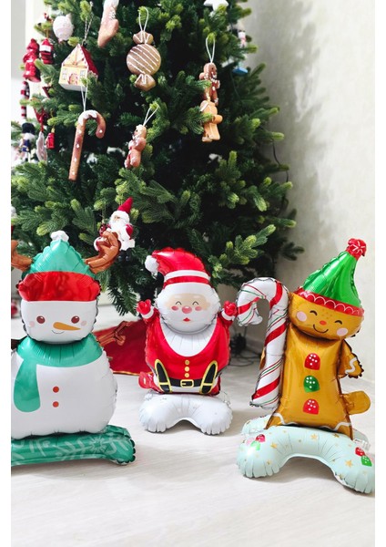 3lü Minik Ayaklı Yılbaşı Balonları Seti Kardan Adam Noel Baba Kurabiye Adam Yılbaşı Balonları Seti fiyatları
