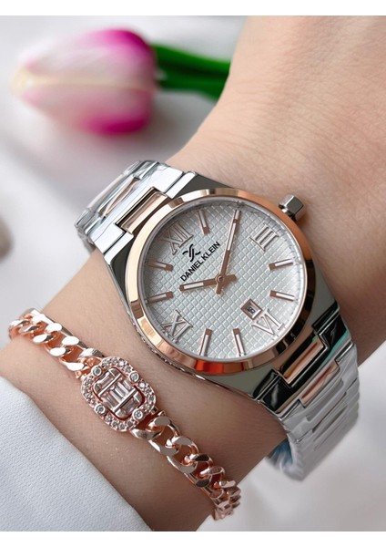 Çelik Kordon 30 mt Suya Dayanıklı Kadın Kol Saati+Bileklik BFG.10734.X7