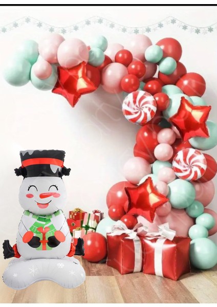 New Year & Yeni Yıl Yılbaşı Kardan Adam Konseptli Özel Gün Parti Kutlama Seti