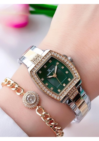 Çelik Kordon 30 mt Suya Dayanıklı Kadın Kol Saati+Bileklik BFG.13784X6