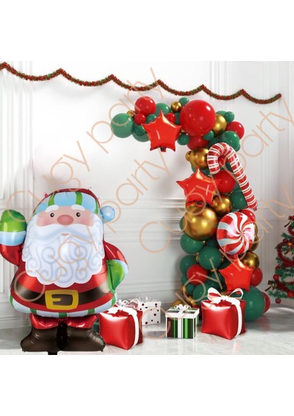 Yeni Yıl Yılbaşı Noel Baba Konseptli Özel Gün Parti Kutlama Balon Seti