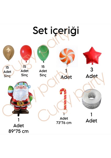 Yeni Yıl Yılbaşı Noel Baba Konseptli Özel Gün Parti Kutlama Balon Seti fiyatları