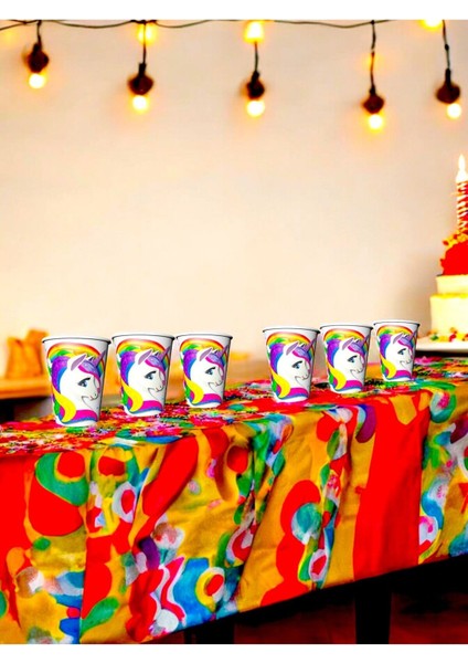 8 Adet Unicorn Temalı Bardak - Doğum Günü Parti ve Eğlenceli Etkinlikler Için modelleri