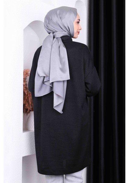 Siyah Balıkçı Yaka Triko Tunik