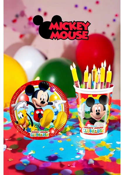 8 Adet Mickey Mouse Temalı Tabak Bardak Seti - Doğum Günü Parti ve Eğlenceli Etkinlikler Için fiyatları