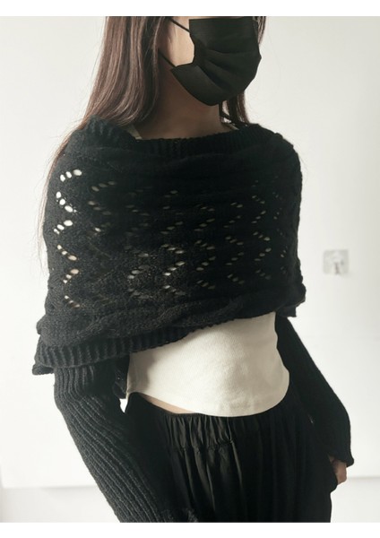 Uzun Içi Boş Çift Kollu Şal Avrupa ve Amerika Sonbahar ve Kış Üst Düzey Çapraz Askısız Kraliyet Örgü Atkı (Yurt Dışından)