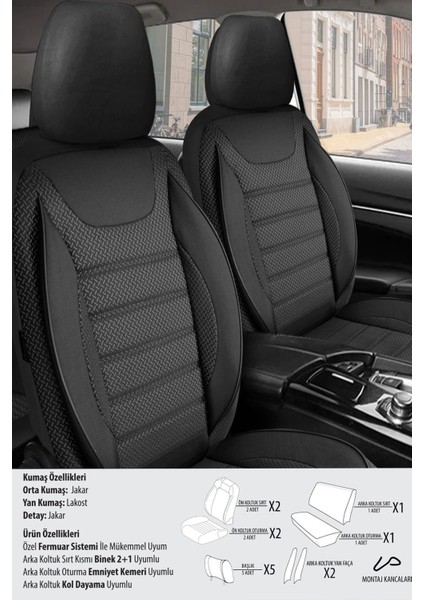 Honda Cr-V Koltuk Kılıfı Eco Siyah