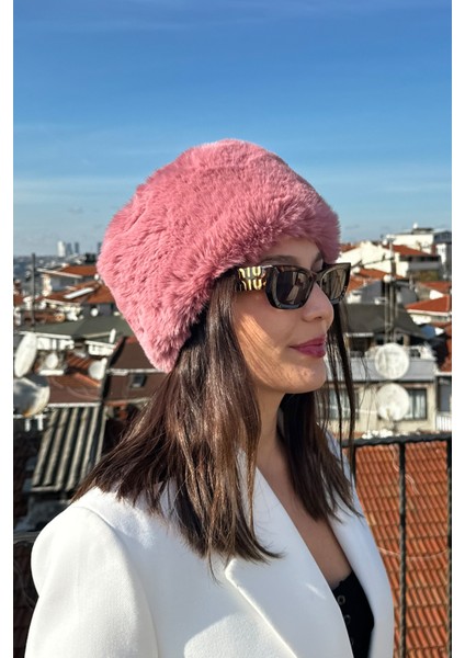Kadın Kışlık Luxury Açık Fuşya Rus/slav Tarzı Suni Kürklü Peluş Tüylü Trenduşanka Kalpak Şapka fırsatları