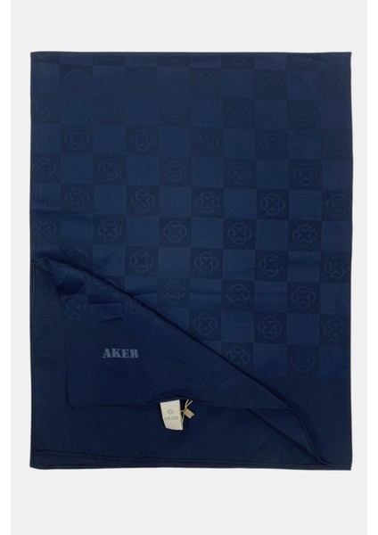 Monogram Şal - Yeni Dama Desenli - Lacivert 921