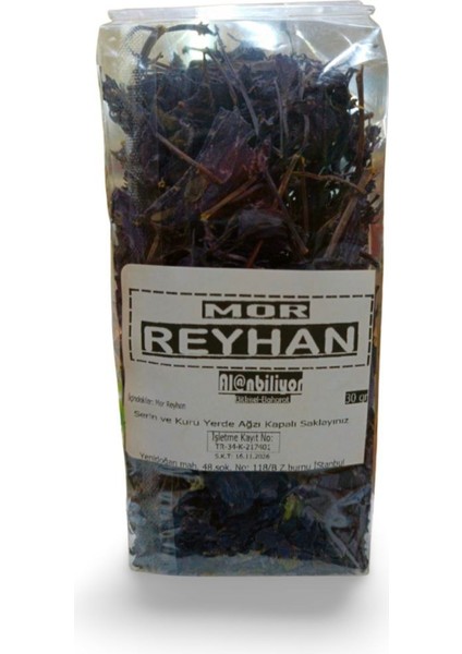 Doğal Kurutulmuş Mor Reyhan 30GR Yüksek Aromalı