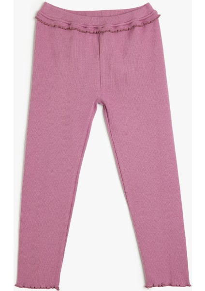 Fırfır Detaylı Uzun Tayt