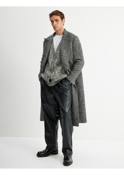 Suni Deri Pantolon Chino Cep Detaylı Düğmeli modelleri