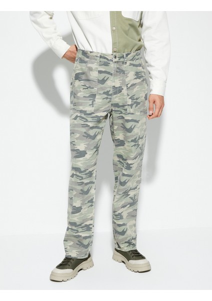 Kamuflaj Pantolon Cep Detaylı Düğmeli fırsatları