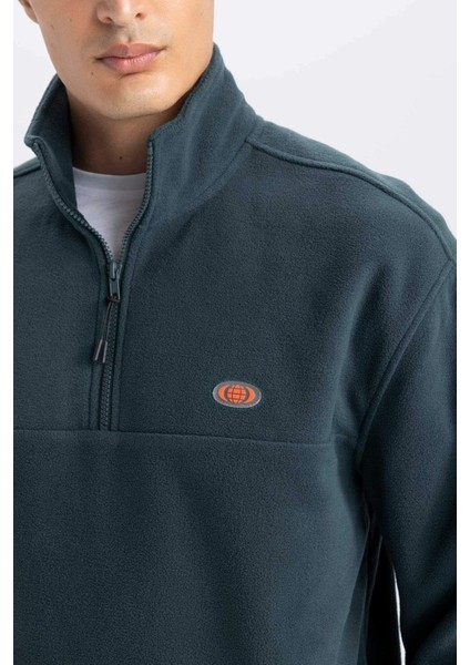 Relax Fit Dik Yaka Fermuarlı Polar Sweatshirt D2348AX24AU indirimleri