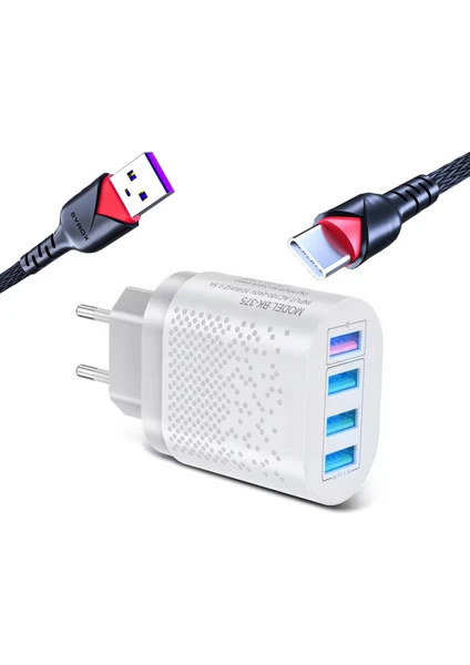 Hızlı Şarj Qc 3.0 4 USB Portlu 3.1A - 48W Çoklu Şarj Cihazı Beyaz