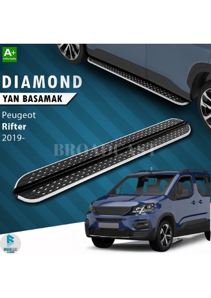 Peugeot Rifter Dıamond Krom Yan Basamak 2019-SONRASI Uyumlu