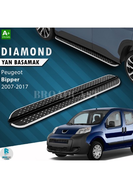 Peugeot Bipper Tepee Dıamond Krom Yan Basamak 2007-2017 Arası Uyumludur
