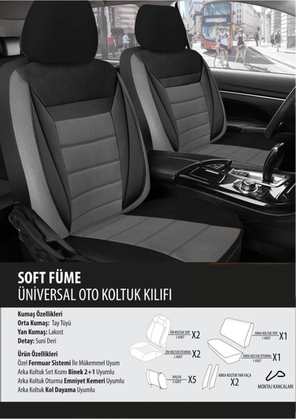 Ford Focus Koltuk Kılıfı Soft Füme