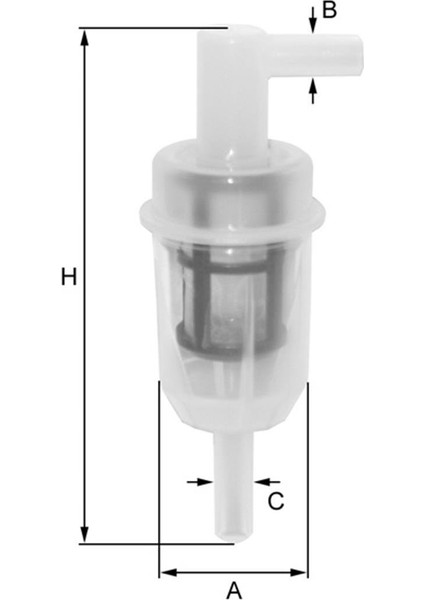CP100-YAKIT Filtresi Seffaf Pipo Tip Mercedes W124 200D A0014776401