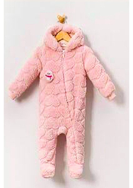 Kız Bebek Kışlık Peluş Fermuarlı Figürlü Bebek Tulumu (9-12 Ay)