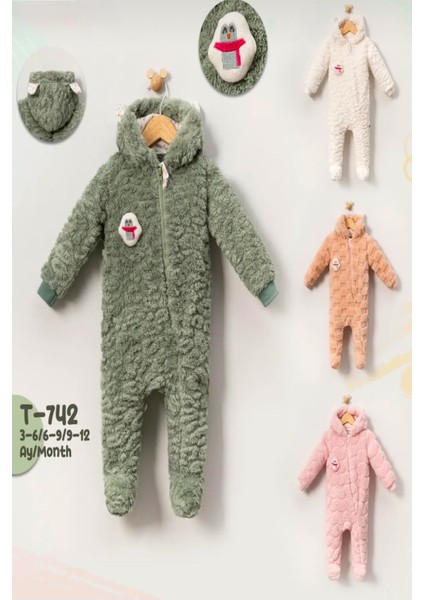 Kız Bebek Kışlık Peluş Fermuarlı Figürlü Bebek Tulumu (9-12 Ay) fiyatları