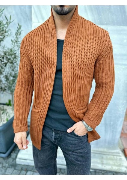 Hırka Kalın Örgü Şal Yaka Cepli Panço Triko Hırka Kapamasız fiyatları