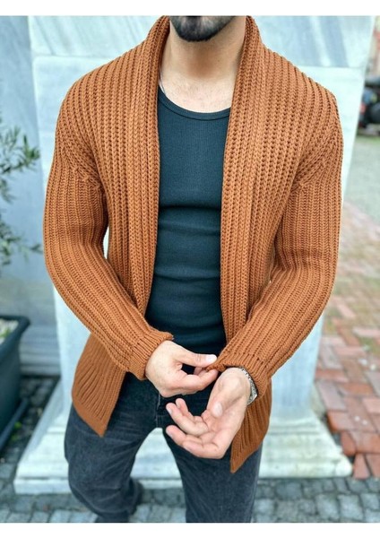 Hırka Kalın Örgü Şal Yaka Cepli Panço Triko Hırka Kapamasız fırsatları