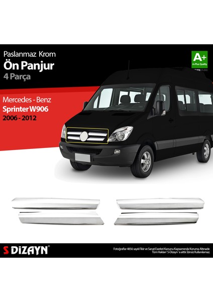 Sprinter W906 Krom Ön Panjur 4 Prç 2006-2012