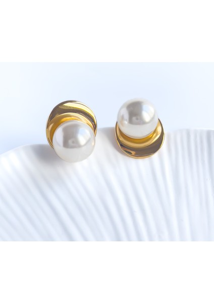 Gold Detaylı Çelik Inci Küpe fırsatları