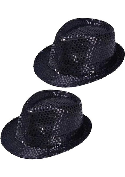 Çocuk Boy Siyah Payetli Şapka Gösteri Şapkası Michael Jackson Şapkası 54 No modelleri