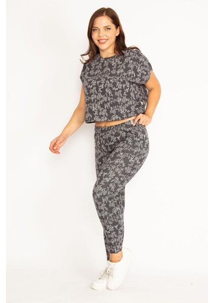 Kadın Füme Organik Koton Bluz Pantolon Takım 65N34803