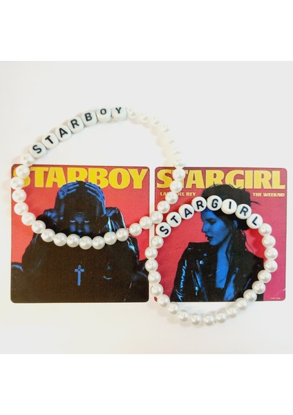 Starboy & Stargirl Harf Figürlü Inci Boncuklu Aşk Özlem Sonsuzluk Çift Sevgili Bileklik Seti – Yıldızların Gücü Sizinle