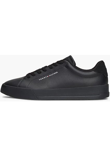Erkek Pebble Grain Court Sneaker - Siyah modelleri