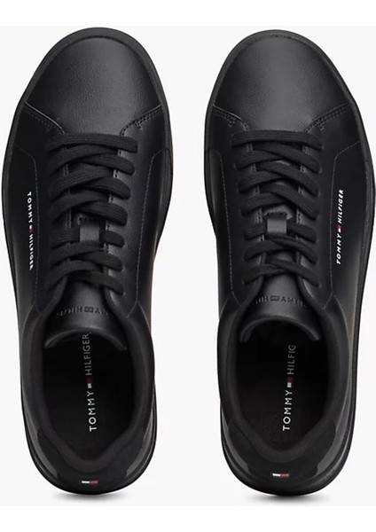 Erkek Pebble Grain Court Sneaker - Siyah indirimleri