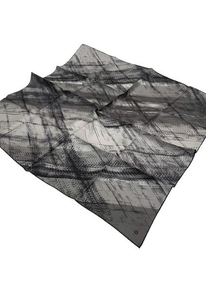 Armine Ipek Eşarp 2025 Kış - 9236-13 Gri Siyah Twill