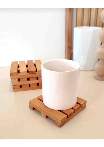 Doğal Ahşap Dekoratif Bardak Kupa Fincan Altlığı 4 Lü Set fiyatları